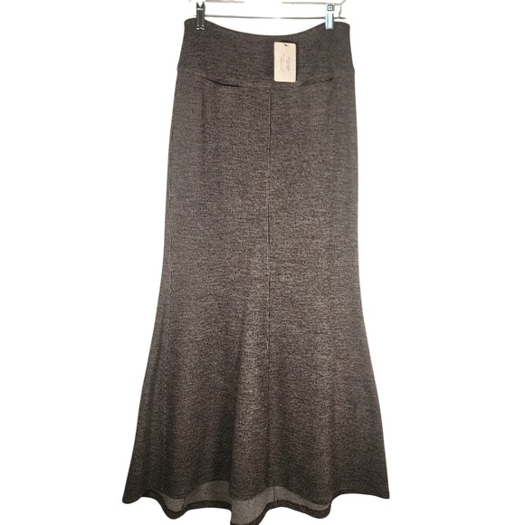 NWT Peruvian Connection Kenmare Maxi Skirt Small Gray Jacquard Micro Houndstooth - Picture 1 of 11